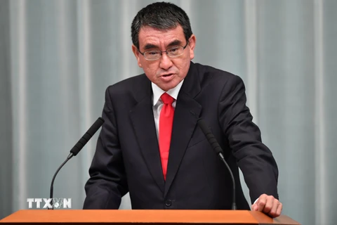 Bộ trưởng Quốc phòng Nhật Bản Taro Kono là một trong những ứng viên sáng giá có thể thay thế Thủ tướng Abe Shinzo. (Ảnh: AFP/TTXVN)