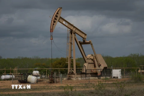  Một cơ sở khai thác dầu ở Cotulla, bang Texas (Mỹ). (Ảnh: AFP/TTXVN)
