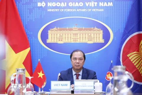 Thứ trưởng Bộ Ngoại giao Nguyễn Quốc Dũng, Trưởng SOM ASEAN của Việt Nam dự Đối thoại. (Ảnh: Minh Đức/TTXVN)