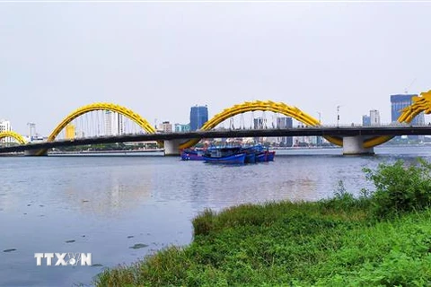 Cầu rồng trên sông Hàn - một trong những biểu tượng của thành phố Đà Nẵng. (Ảnh: Trần Lê Lâm/TTXVN)