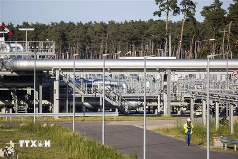 Đường ống dẫn khí đốt của dự án Dòng chảy phương Bắc 2 tại Lubmin, đông bắc nước Đức, ngày 7/9/2020. (Ảnh: AFP/TTXVN)
