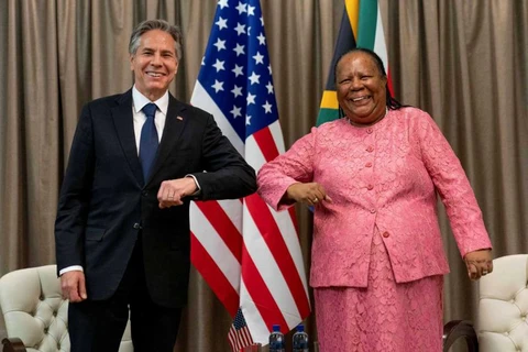Ngoại trưởng Mỹ Antony Blinken và người đồng cấp Nam Phi Naledi Pandor tại Pretoria, Nam Phi, ngày 8 tháng 8 năm 2022. (Nguồn: Reuters)