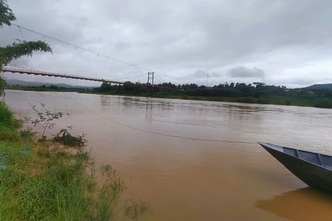 Nước sông Đăk Bla đang tăng, có khả năng xuất hiện một đợt lũ. (Nguồn: baokontum.com.vn)