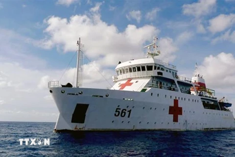 Tàu 561 - Bệnh viện nổi trên biển, niềm tự hào của quân đội nhân dân Việt Nam. (Ảnh: TTXVN phát)
