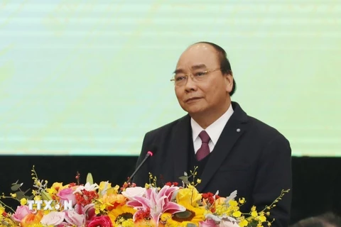 Thủ tướng Nguyễn Xuân Phúc phát biểu chỉ đạo. (Ảnh: Phạm Hậu/TTXVN)