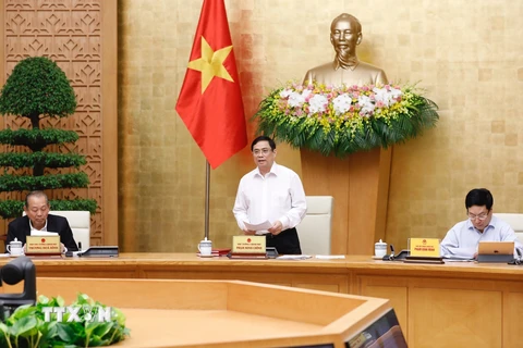 Thủ tướng Phạm Minh Chính phát biểu khai mạc phiên họp. (Ảnh: Dương Giang/TTXVN) 