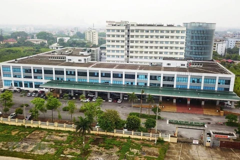 Toàn cảnh Bệnh viện Bệnh nhiệt đới Trung ương cơ sở 2 cách ly y tế từ ngày 5/5 đến ngày 19/5. (Ảnh: Thành Đạt/TTXVN) 