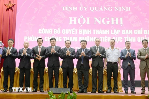 Ban Chỉ đạo phòng, chống tham nhũng, tiêu cực tỉnh Quảng Ninh ra mắt. (Ảnh: TTXVN phát)