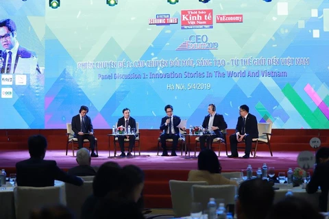 Các diễn giả tham dự Diễn đàn CEO 2019. (Ảnh: BTC/Vietnam+)