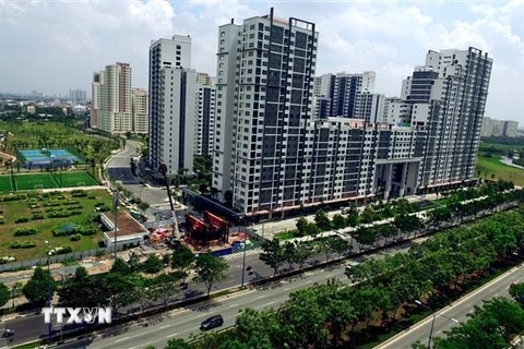 Khu tái định cư 12.500 căn hộ tại Khu đô thị mới Thủ Thiêm. (Ảnh: Quang Nhựt/TTXVN)