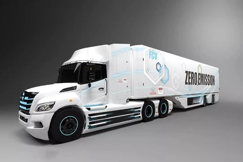 Mẫu xe tải kết hợp công nghệ pin nhiên liệu của Toyota với thân xe của Hino. (Nguồn: Toyota)