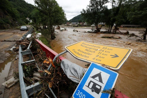 Mưa lũ lụt đã khiến ít nhất 42 người thiệt mạng tại Đức. (Nguồn: Reuters)