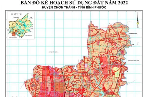 Huyện Chơn Thành công khai bản đồ kế hoạch sử dụng đất năm 2022.
