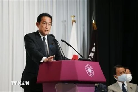 Thủ tướng Nhật Bản Fumio Kishida phát biểu sau cuộc bầu cử Thượng viện ở Tokyo, Nhật Bản. (Ảnh: Kyodo/TTXVN)