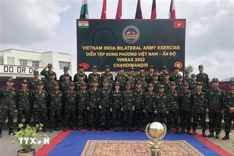 Lực lượng gìn giữ hòa bình Việt Nam tham dự VINBAX-2022. (Ảnh: TTXVN phát)
