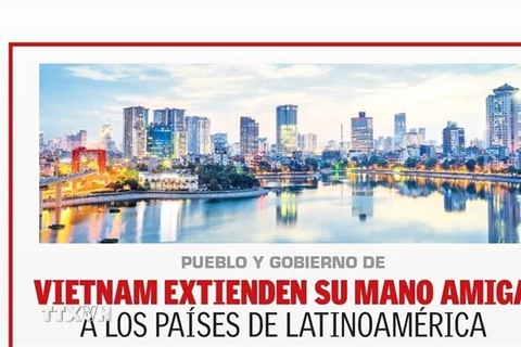 Bài viết về quan hệ Việt Nam-Mỹ Latinh trên Tạp chí bán nguyệt san Voces Del Periodista. (Ảnh: TTXVN phát)
