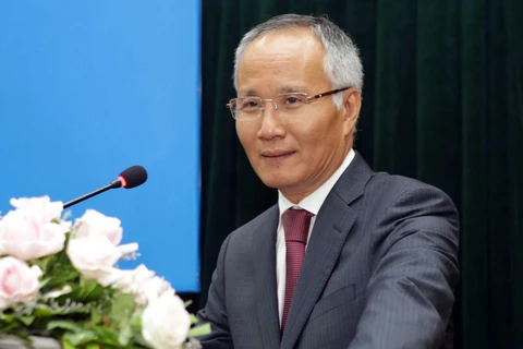 Thứ trưởng Bộ Công Thương, Trưởng đoàn đàm phán Chính phủ về kinh tế và thương mại quốc tế, ông Trần Quốc Khánh. (Ảnh: Trần Việt/TTXVN)