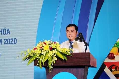 Ông Bùi Tá Hoàng Vũ, Giám đốc Sở Công Thương Thành phố Hồ Chí Minh phát biểu tại hội nghị. (Ảnh: Mỹ Phương/TTXVN)
