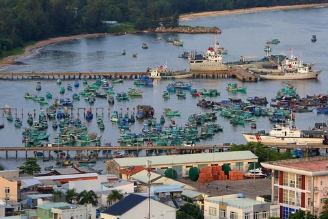 Tàu thuyền neo đậu tại cảng An Thới, huyện đảo Phú Quốc, tỉnh Kiên Giang. (Ảnh: Ngọc Hà/TTXVN)