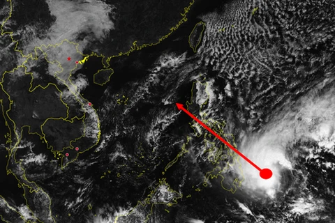 Vị trí và hướng di chuyển dự kiến của bão Dujuan. (Nguồn: nchmf.gov.vn)