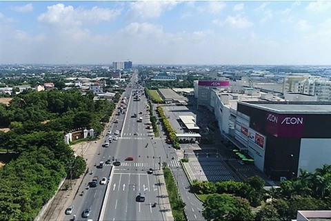 Quốc lộ 13 qua địa bàn thị xã Thuận An, tỉnh Bình Dương. (Nguồn: baoxaydung.com.vn)