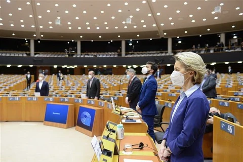 Một cuộc họp của Nghị viện châu Âu ở Brussels của Bỉ. (Ảnh: AFP/TTXVN)