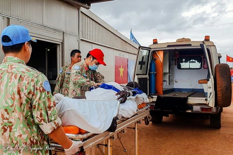 Bệnh viện dã chiến cấp 2 số 3 Việt Nam vừa cấp cứu thành công cho một nhân viên Liên hợp quốc bị đột quỵ não. (Nguồn: Bệnh viện dã chiến cấp 2 số 3)