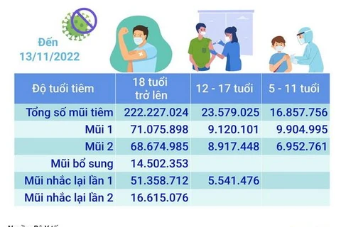 Hơn 262,663 triệu liều vaccine phòng COVID-19 đã được tiêm ở Việt Nam