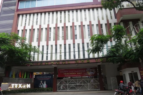 Trường iSchool Nha Trang, phường Xương Huân, thành phố Nha Trang, nơi có 44 em học sinh bị ngộ độc thực phẩm. (Ảnh: Đặng Tuấn/TTXVN)
