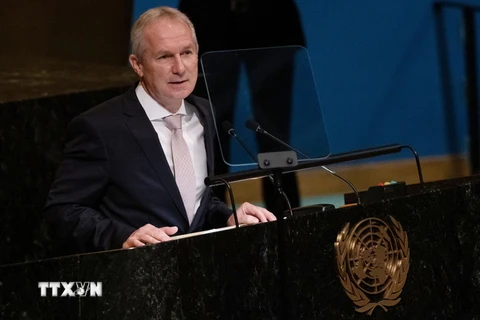 Chủ tịch Đại hội đồng LHQ Csaba Kőrösi. (Ảnh: AFP/TTXVN)