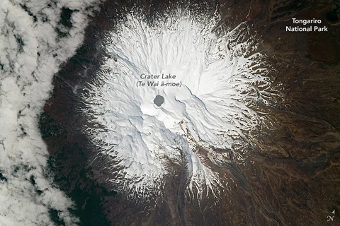 Ngắm đỉnh ngọn núi lửa New Zealand từ Trạm vũ trụ quốc tế