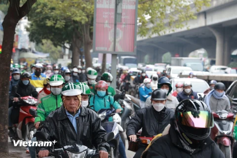 [Photo] Giao thông tại Thủ đô đông đúc những ngày cận Tết Nguyên đán