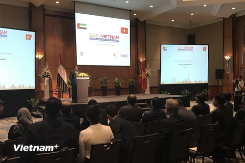 Diễn đàn doanh nghiệp Việt Nam-UAE tại Hà Nội ngày 15/10. (Ảnh: Đức Duy/Vietnam+)
