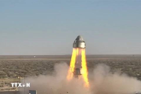 Tàu vũ trụ Starliner của Boeing được phóng thử nghiệm trên sa mạc New Mexico ngày 4/11/2019. (Nguồn: AFP/TTXVN) 