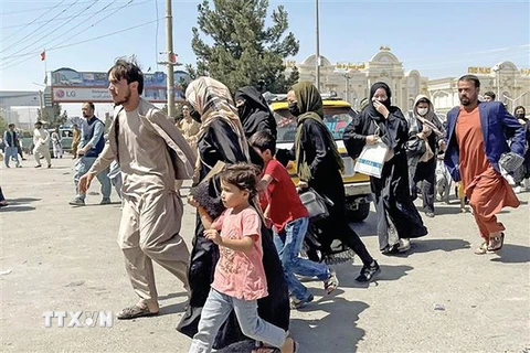 Dòng người Afghanistan đổ về sân bay quốc tế Kabul chờ được sơ tán khỏi quốc gia Tây Nam Á. (Ảnh: Reuters/TTXVN) 