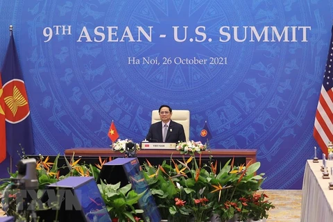 Thủ tướng Phạm Minh Chính tham dự Hội nghị cấp cao ASEAN-Hoa Kỳ lần thứ 9 tại đầu cầu Hà Nội. (Ảnh: Dương Giang/TTXVN)