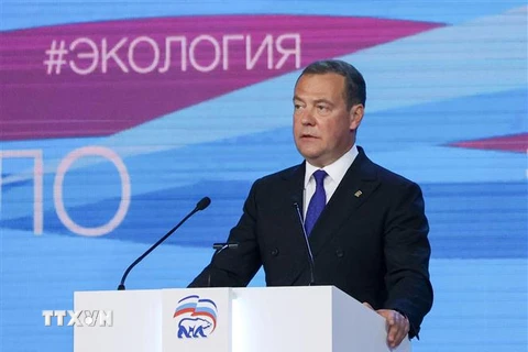 Phó Chủ tịch Hội đồng An ninh Nga Dmitry Medvedev. (Ảnh: AFP/TTXVN) 