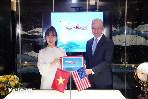 Nhân chuyến thăm của Tổng thống Joe Biden đến Việt Nam, Vietjet và Boeing đã đạt được những thống nhất cấp cao giữa hai bên. (Nguồn: Vietnam+)
