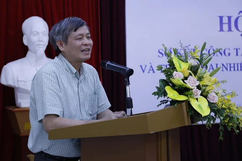 Thứ trưởng Phạm Công Tạc phát biểu tại Hội nghị sơ kết 6 tháng đầu năm 2019 của Cục Sở hữu trí tuệ. (Ảnh: PV/Vietnam+)