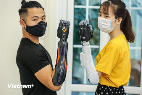 Dự án cánh tay robot 'made in Vietnam' đã chính thức được hiện thực hoá. (Ảnh: Minh Sơn/Vietnam+)