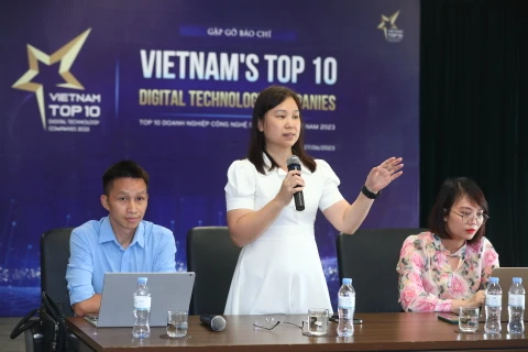 Chương trình được đổi tên thành Top 10 Doanh nghiệp Công nghệ số xuất sắc Việt Nam 2023. (Ảnh: PV/Vietnam+)