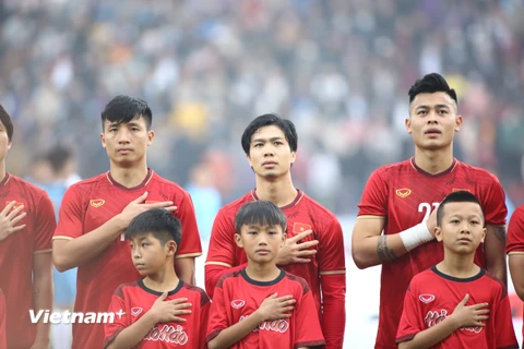 Đội tuyển Việt Nam đang đứng đầu bảng G ở vòng loại hai World Cup 2022 khu vực châu Á và nhiều khả năng giành vé đi tiếp. (Ảnh: Hiển Nguyễn/Vietnam+) 