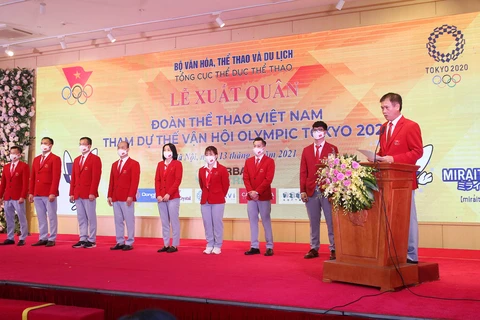 Cận cảnh Lễ xuất quân Đoàn Thể thao Việt Nam tham dự Olympic Tokyo -PV
