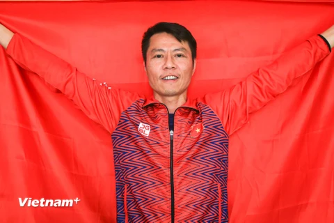  Xạ thủ Trần Quốc Cường từng dự hai kỳ SEA Games tại Việt Nam trong sự nghiệp thi đấu. (Ảnh: PV/Vietnam+) 