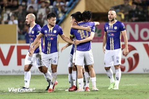 Hà Nội FC bất bại trên sân nhà Hàng Đẫy kể từ đầu mùa giải 2022. (Ảnh: PV/Vietnam+) 
