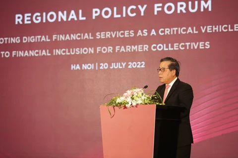 Phó Thống đốc NHNN Nguyễn Kim Anh phát biểu tại Diễn đàn. (Ảnh: Vietnam+)