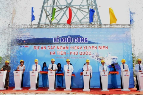 Khởi công cáp ngầm 110kV xuyên biển Hà Tiên-Phú Quốc