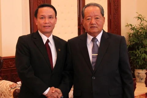 Lãnh đạo Lào tiếp đoàn đại biểu cấp cao TTXVN