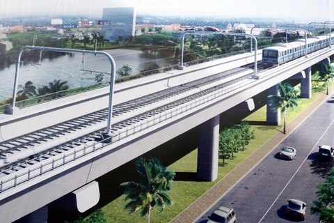 Mô hình tuyến metro Bến Thành-Suối Tiên. (Nguồn: TTXVN)
