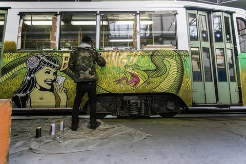 Italy: Độc đáo triển lãm nghệ thuật trên các toa tàu điện ở Rome